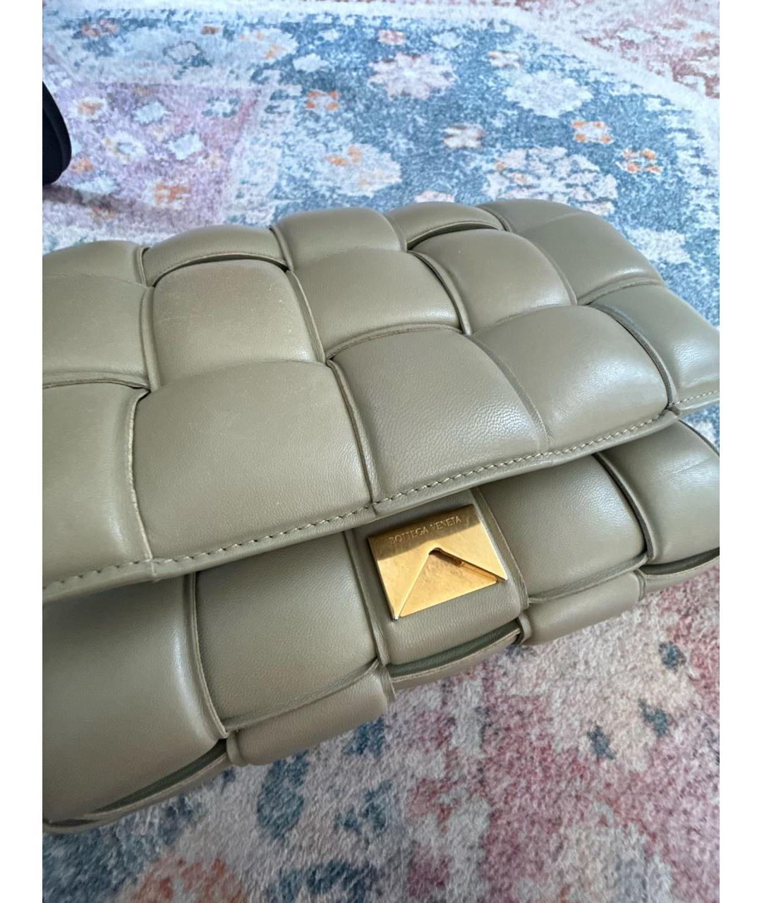 BOTTEGA VENETA Хаки кожаная сумка через плечо, фото 5