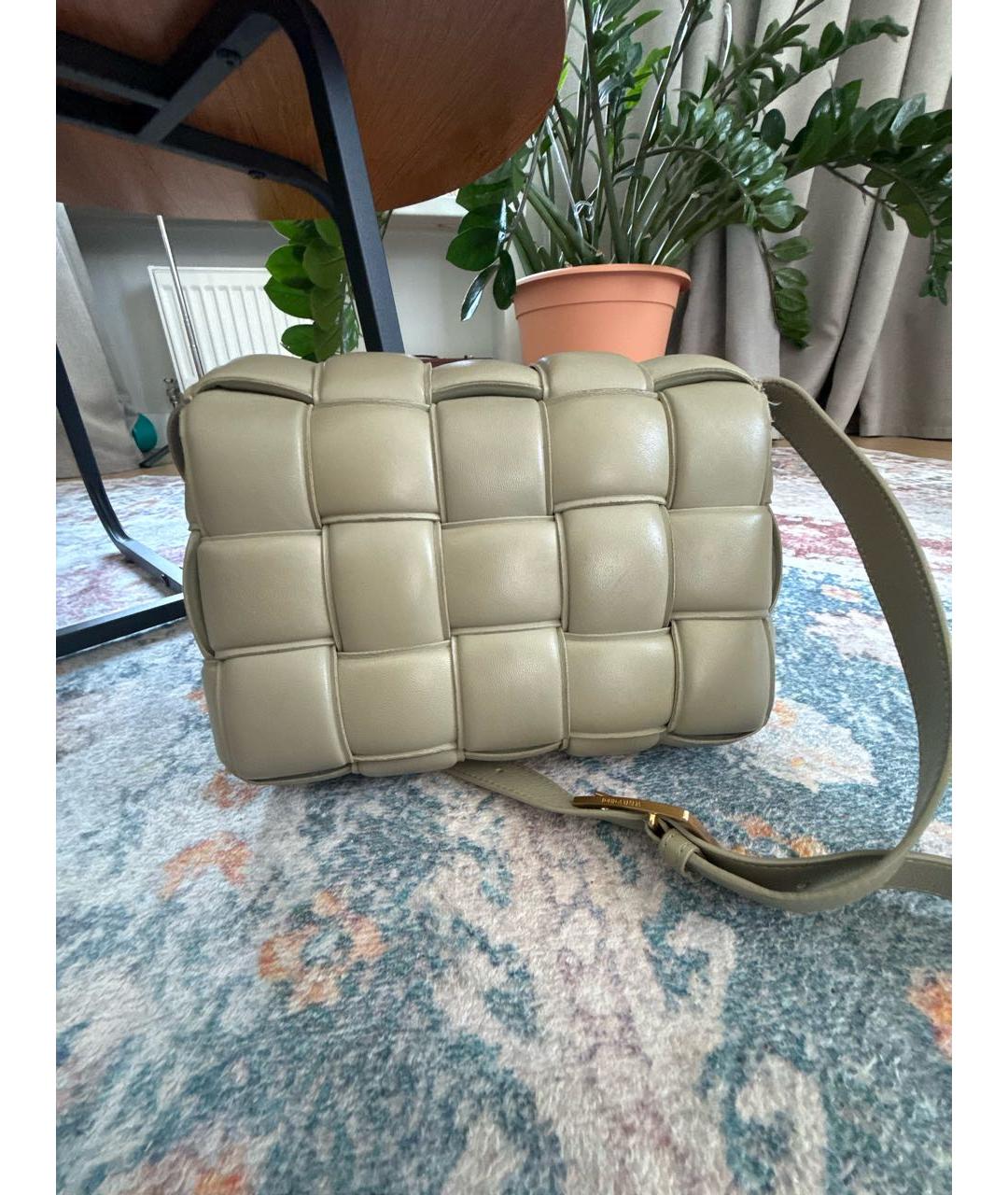 BOTTEGA VENETA Хаки кожаная сумка через плечо, фото 3