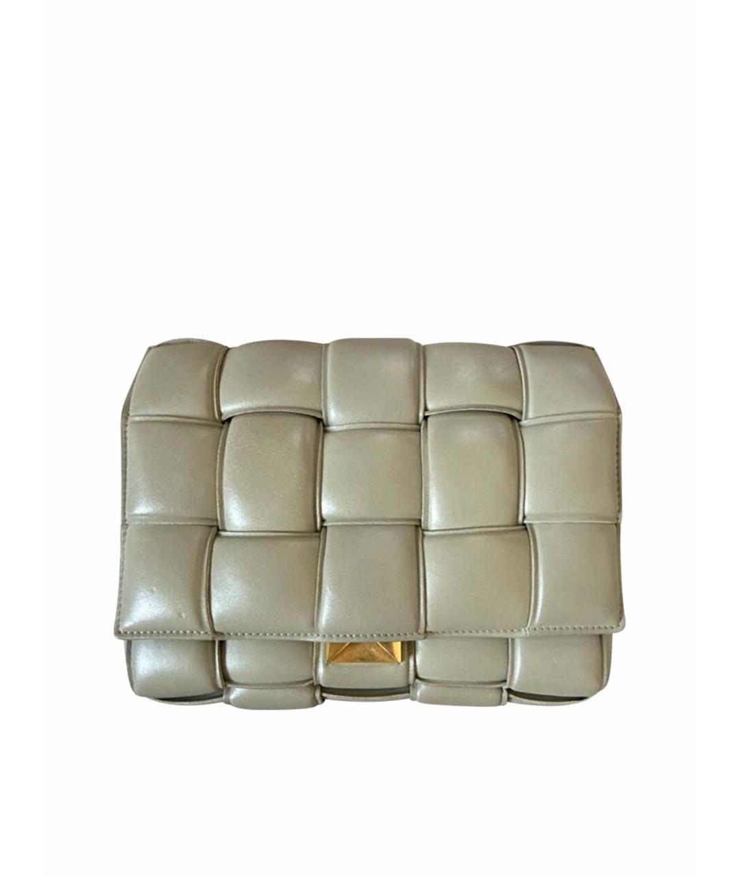 BOTTEGA VENETA Хаки кожаная сумка через плечо, фото 8
