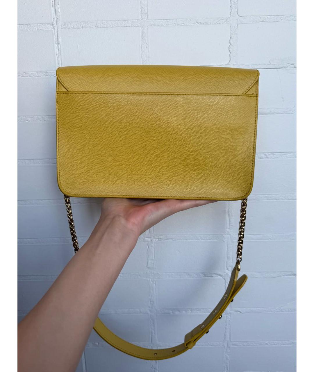 FURLA Желтая кожаная сумка через плечо, фото 3