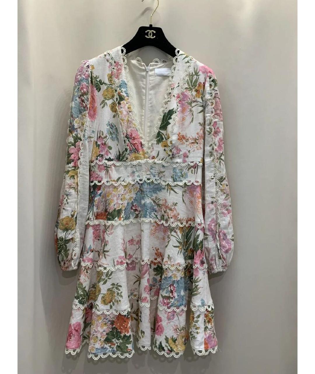 ZIMMERMANN Мульти льняное коктейльное платье, фото 10