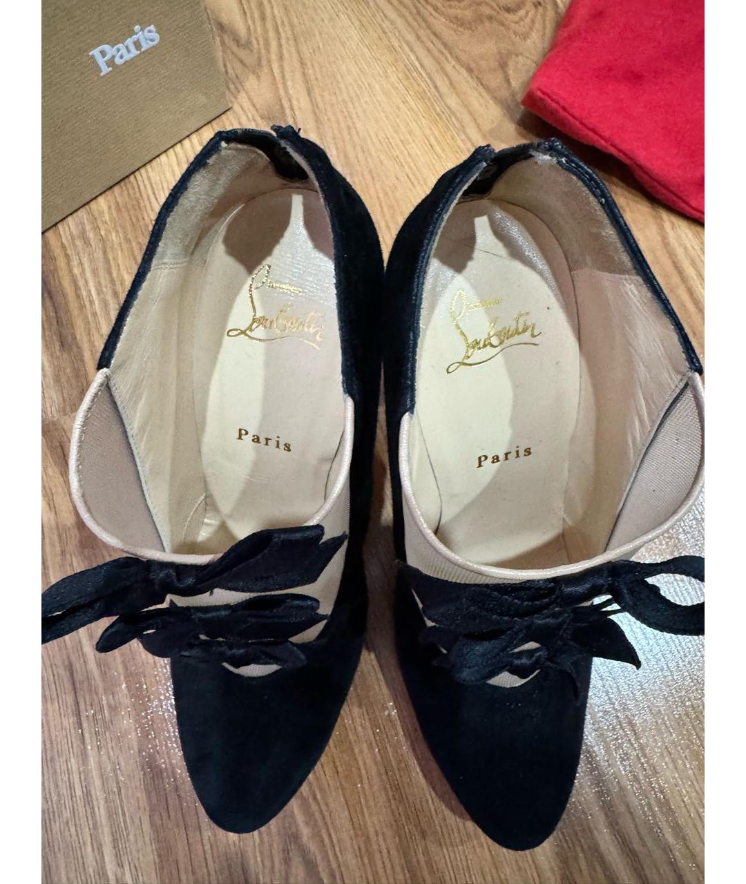 CHRISTIAN LOUBOUTIN Черные замшевые ботильоны, фото 2
