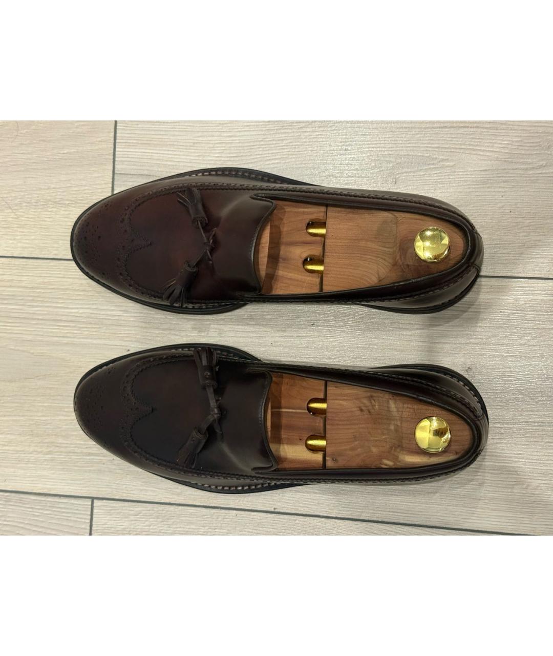 BRUNELLO CUCINELLI Бордовые кожаные лоферы, фото 3
