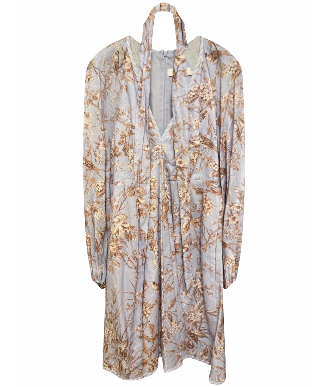 ZIMMERMANN Голубое льняное повседневное платье, фото 1