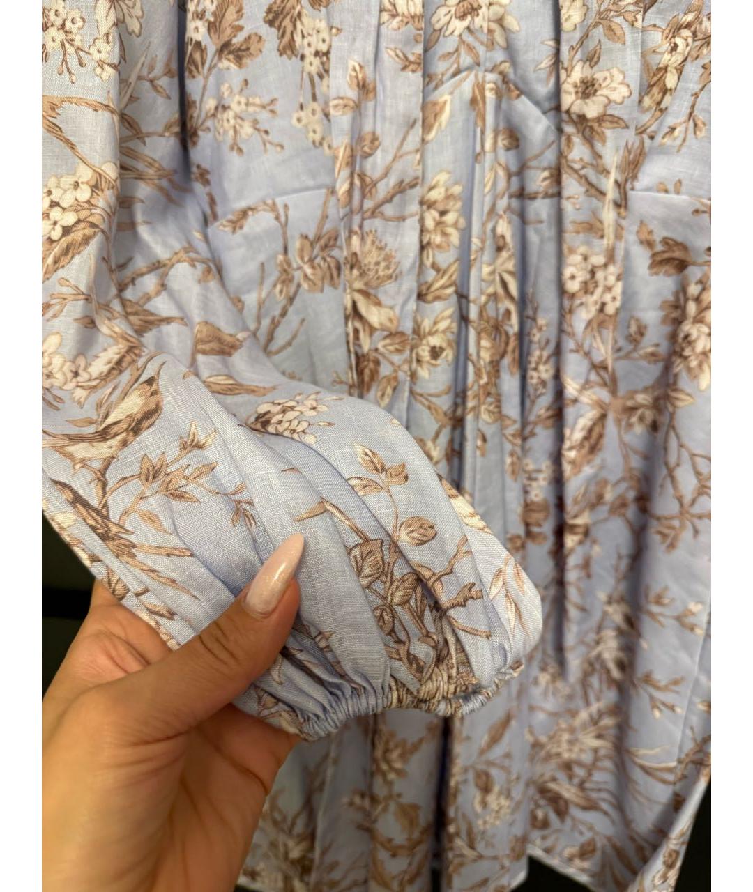 ZIMMERMANN Голубое льняное повседневное платье, фото 8