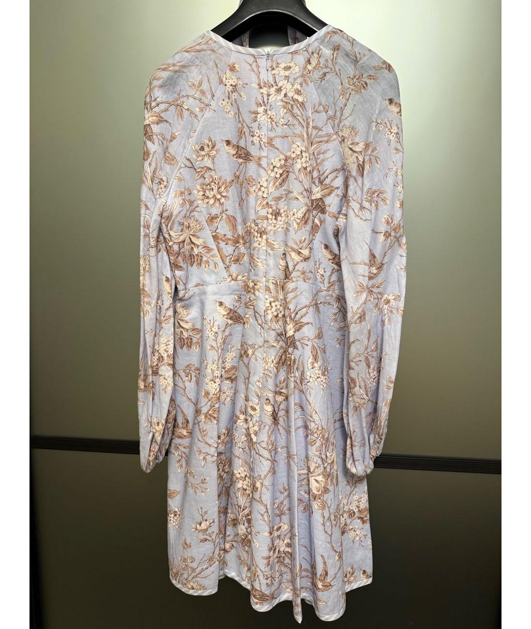 ZIMMERMANN Голубое льняное повседневное платье, фото 2