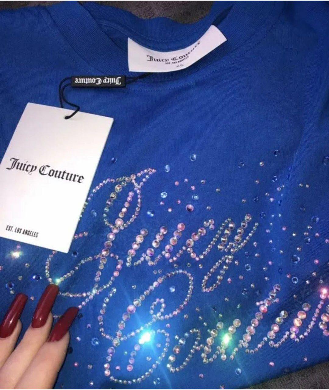 JUICY COUTURE Синяя хлопковая футболка, фото 6