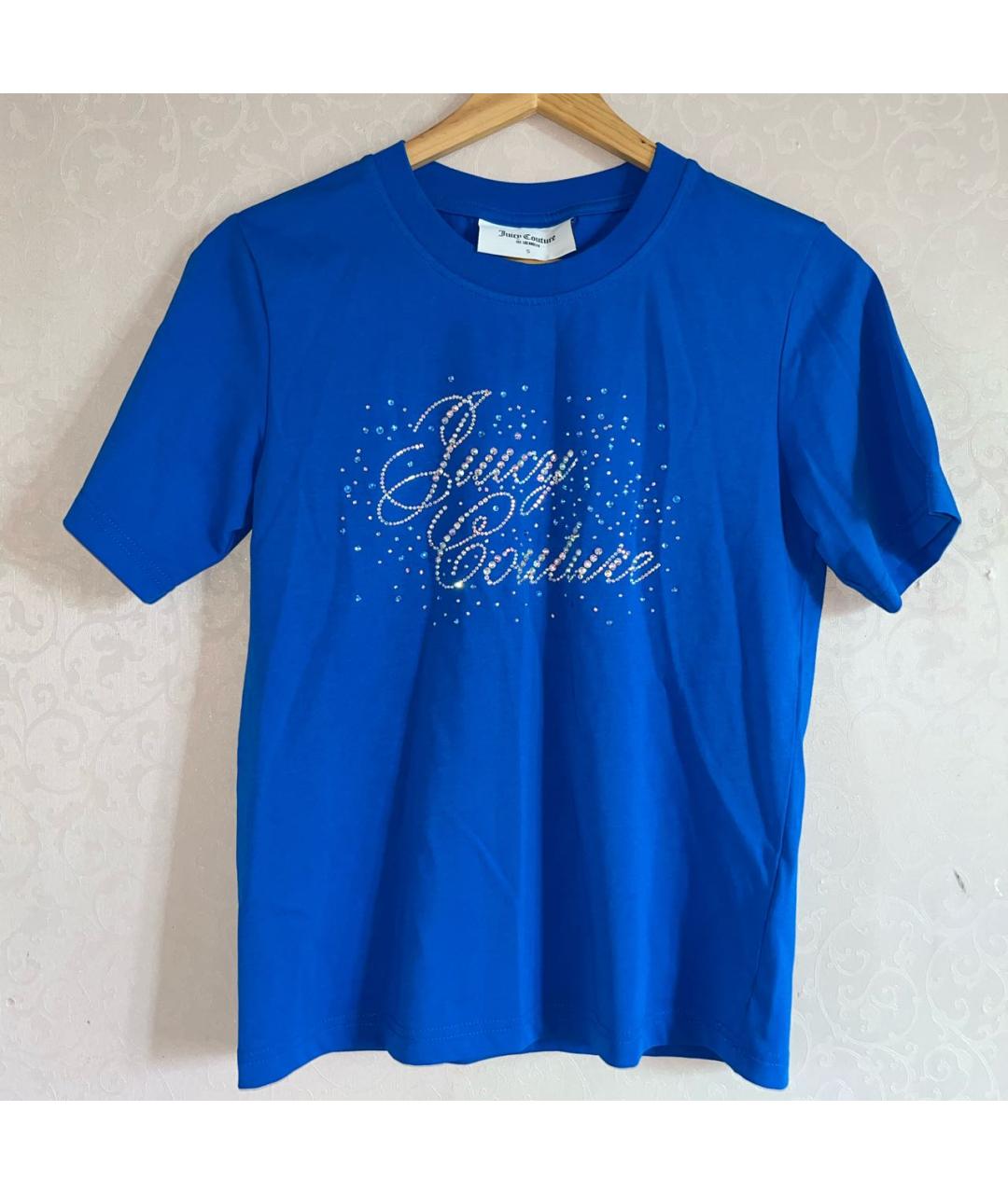 JUICY COUTURE Синяя хлопковая футболка, фото 7