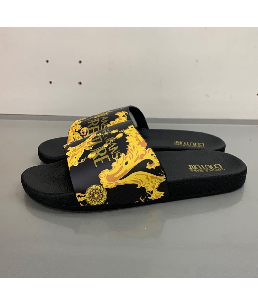 VERSACE Черные шлепанцы, фото 5