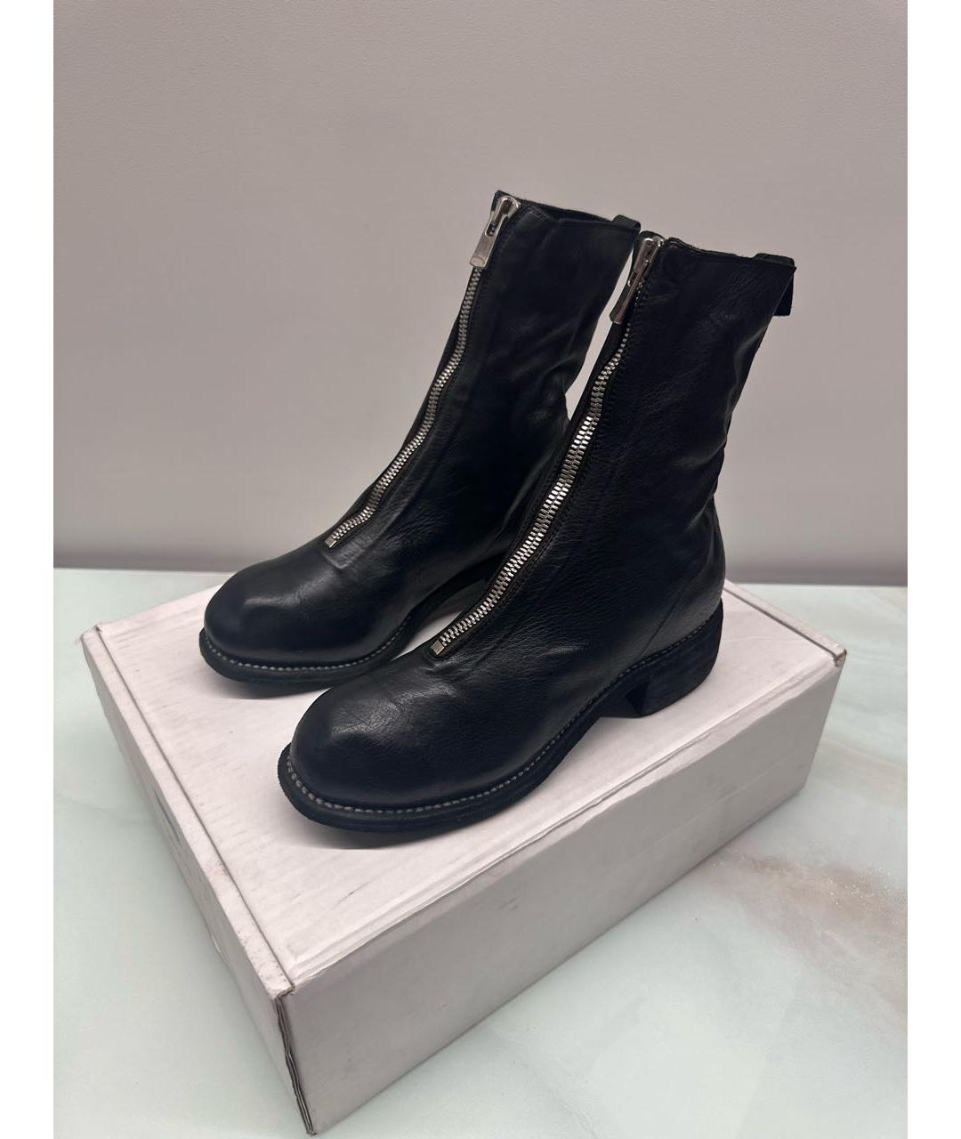 GUIDI Черные кожаные полусапоги, фото 2