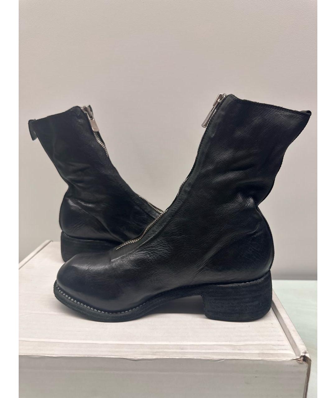 GUIDI Черные кожаные полусапоги, фото 4