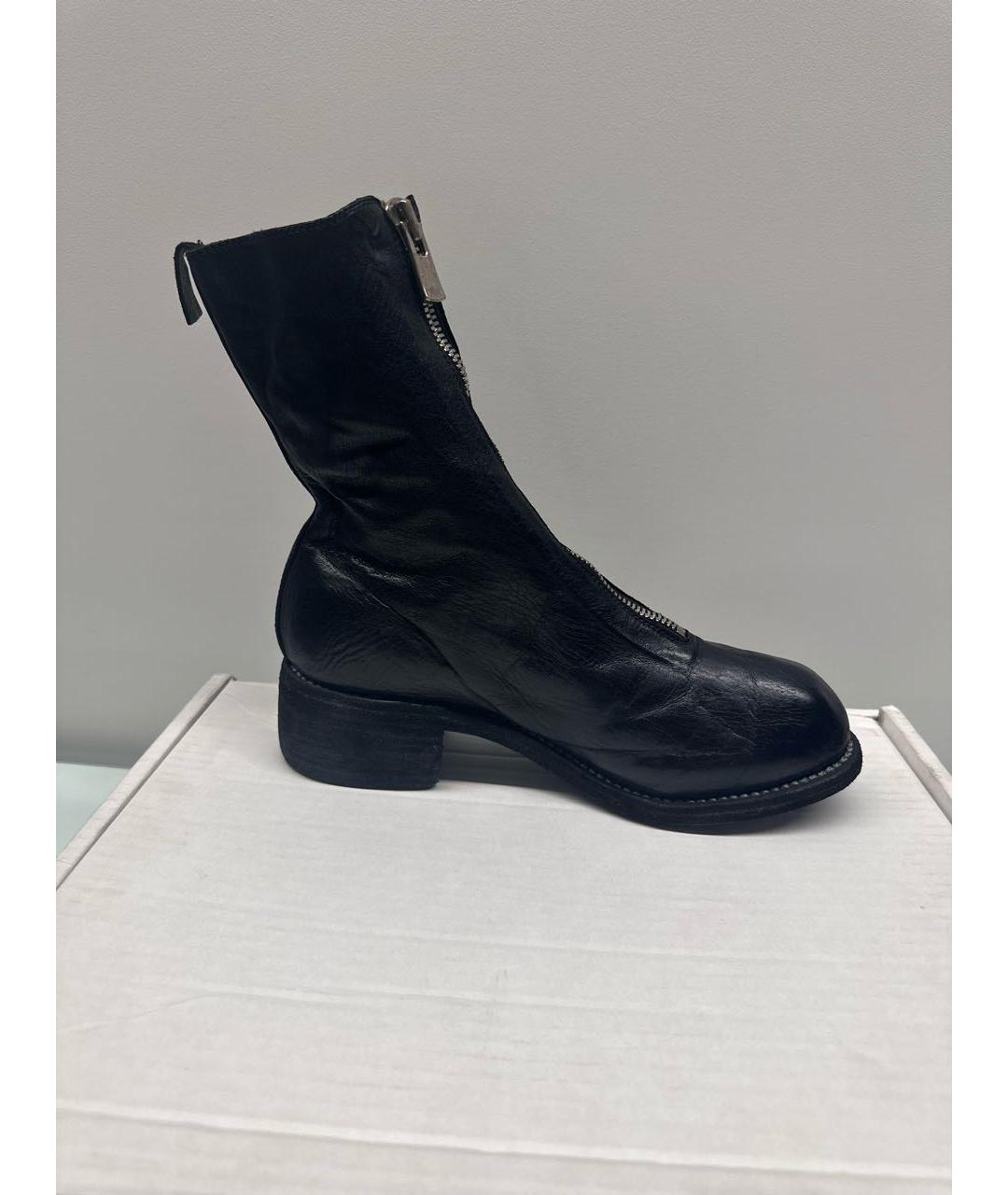 GUIDI Черные кожаные полусапоги, фото 5