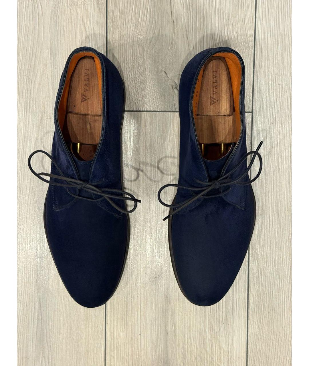 SANTONI Темно-синие замшевые высокие ботинки, фото 3