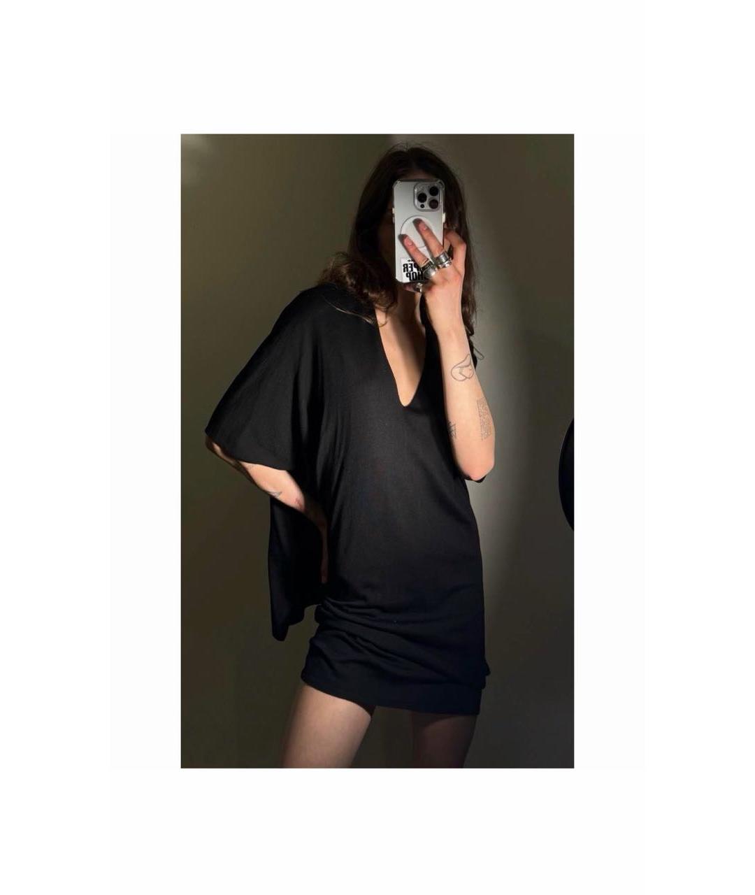 MAISON MARGIELA Черное шерстяное повседневное платье, фото 6