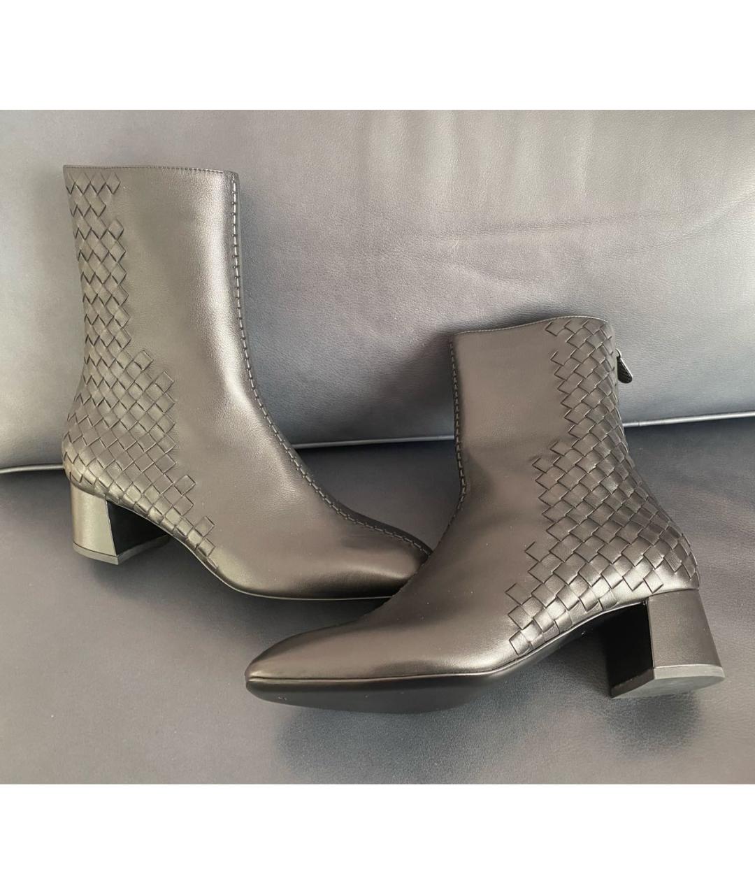 BOTTEGA VENETA Черные кожаные ботильоны, фото 3