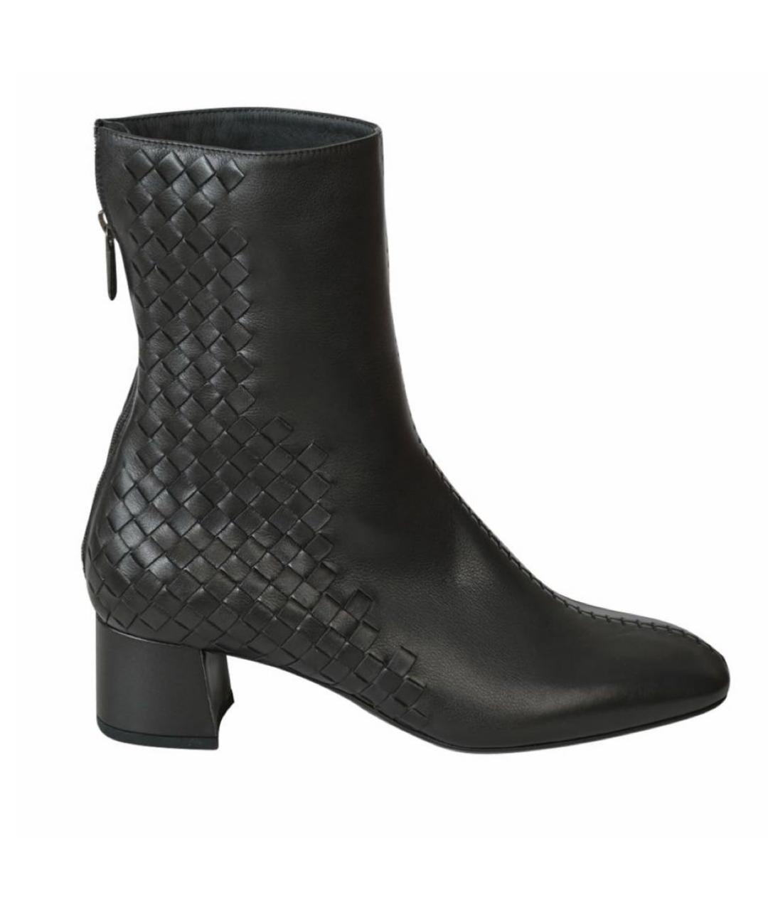BOTTEGA VENETA Черные кожаные ботильоны, фото 1
