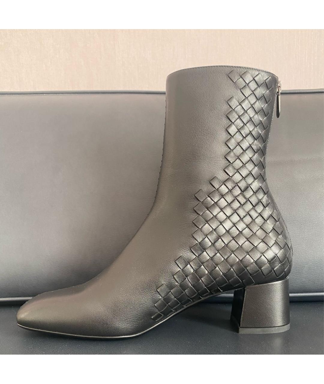 BOTTEGA VENETA Черные кожаные ботильоны, фото 4