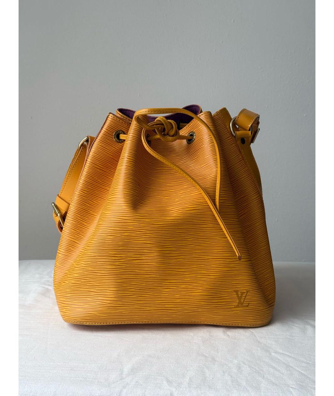 LOUIS VUITTON Желтая кожаная сумка через плечо, фото 9