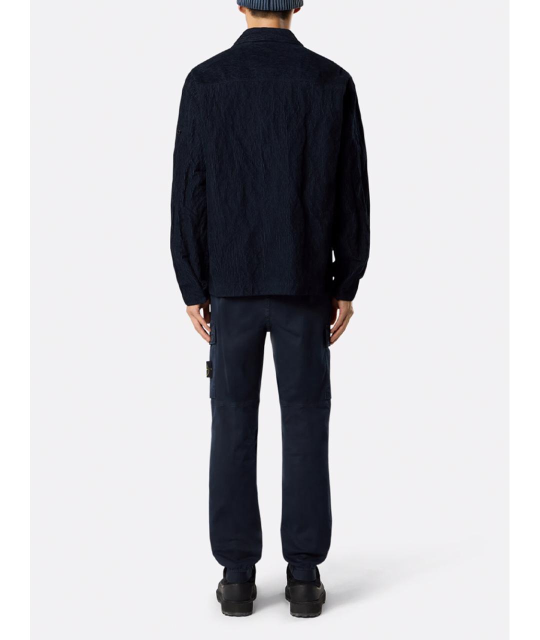 STONE ISLAND Темно-синие хлопковые повседневные брюки, фото 4