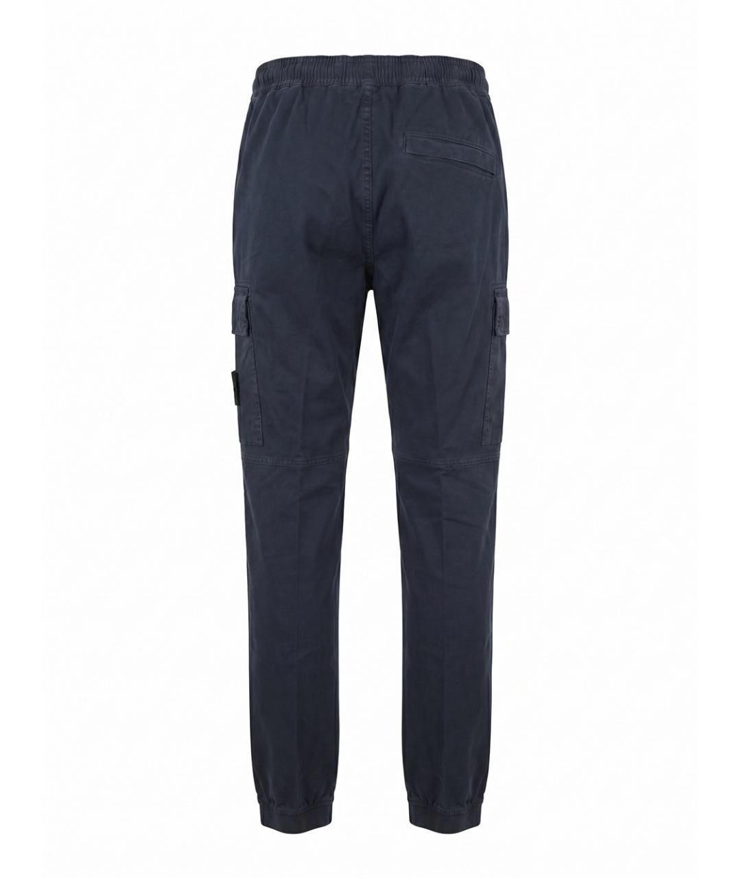 STONE ISLAND Темно-синие хлопковые повседневные брюки, фото 2
