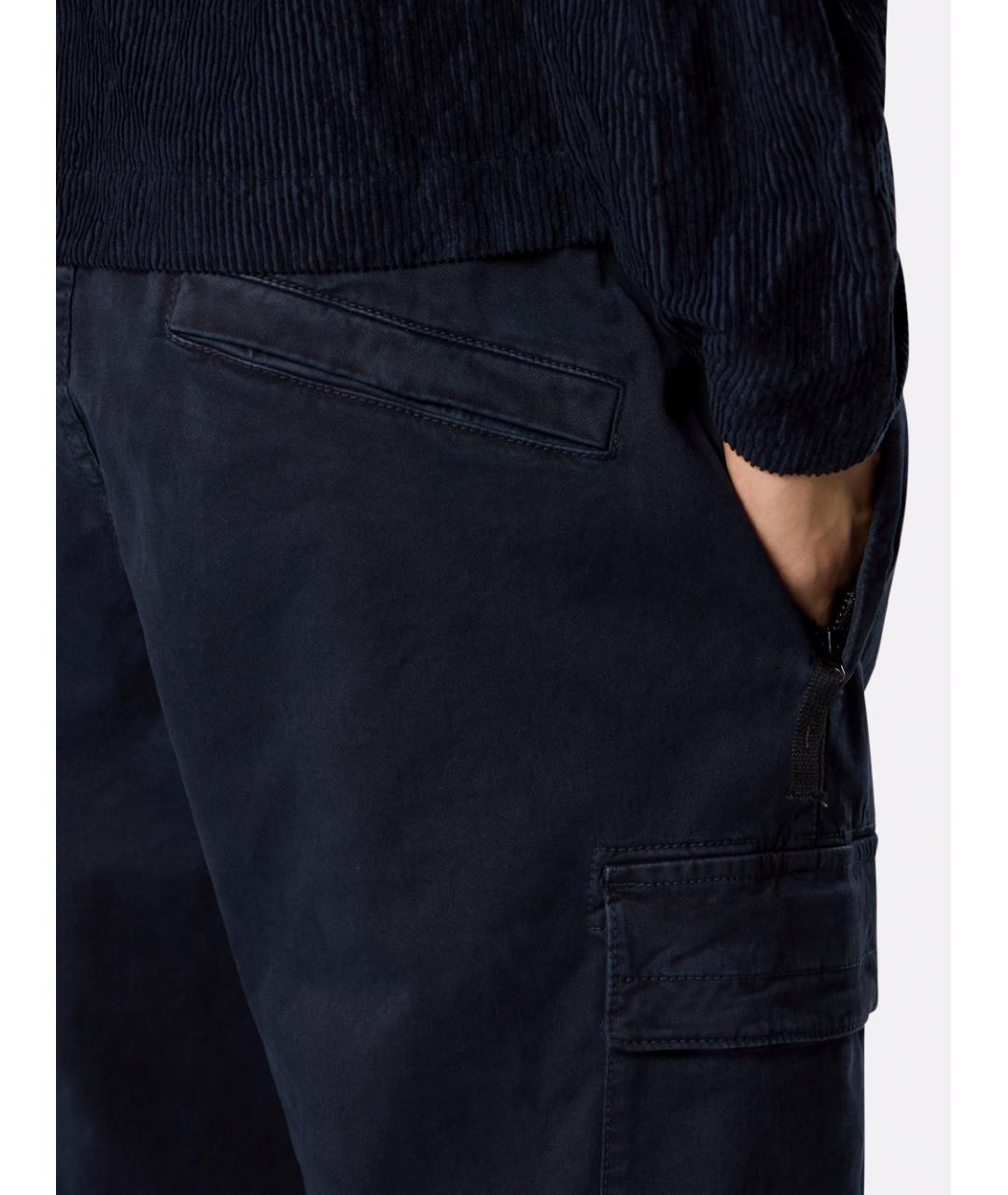 STONE ISLAND Темно-синие хлопковые повседневные брюки, фото 5