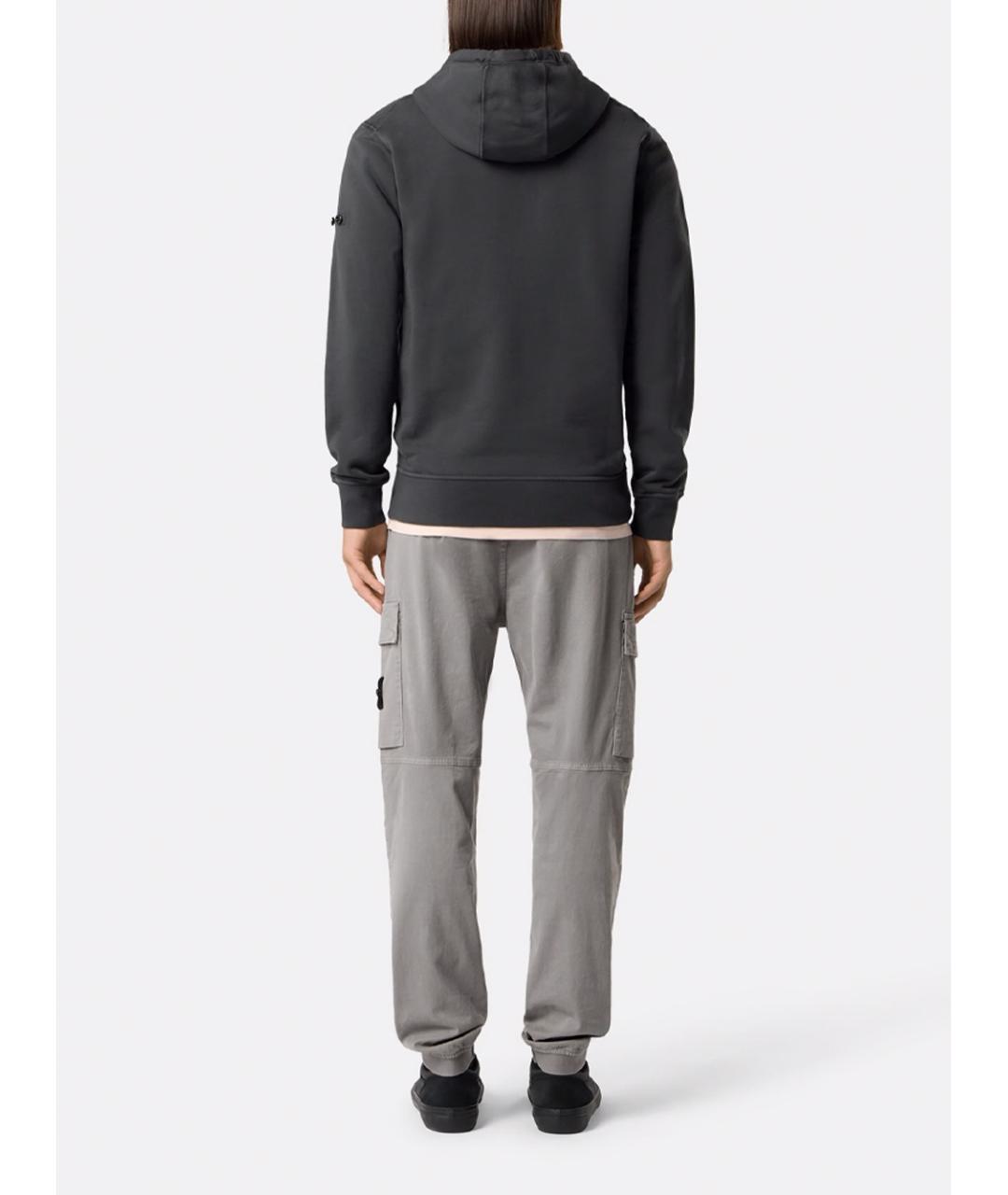 STONE ISLAND Серые хлопковые повседневные брюки, фото 4