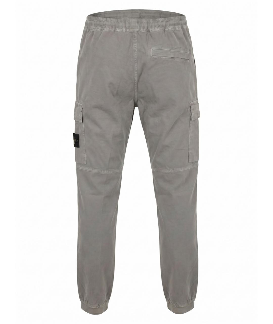 STONE ISLAND Серые хлопковые повседневные брюки, фото 2
