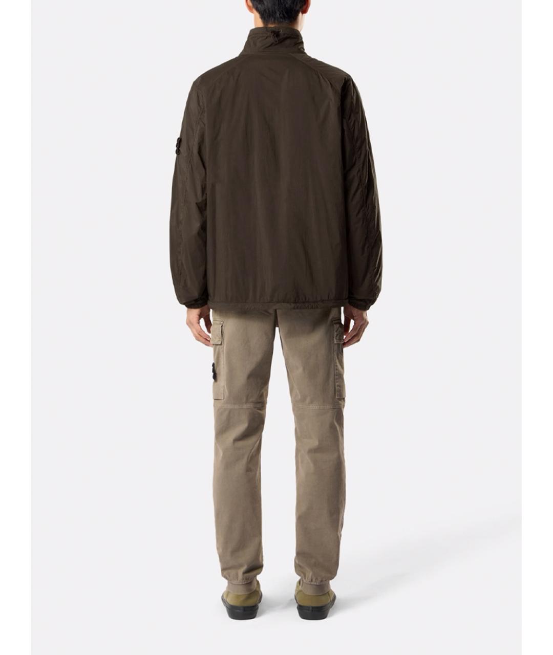 STONE ISLAND Зеленые хлопковые повседневные брюки, фото 4