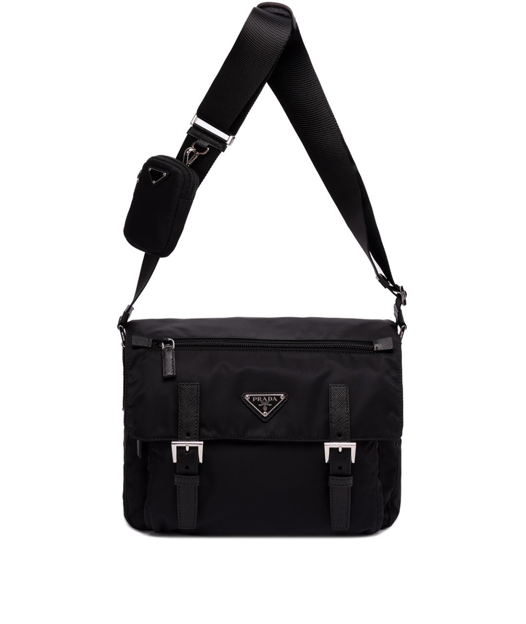 PRADA Черная нейлоновая сумка через плечо, фото 1