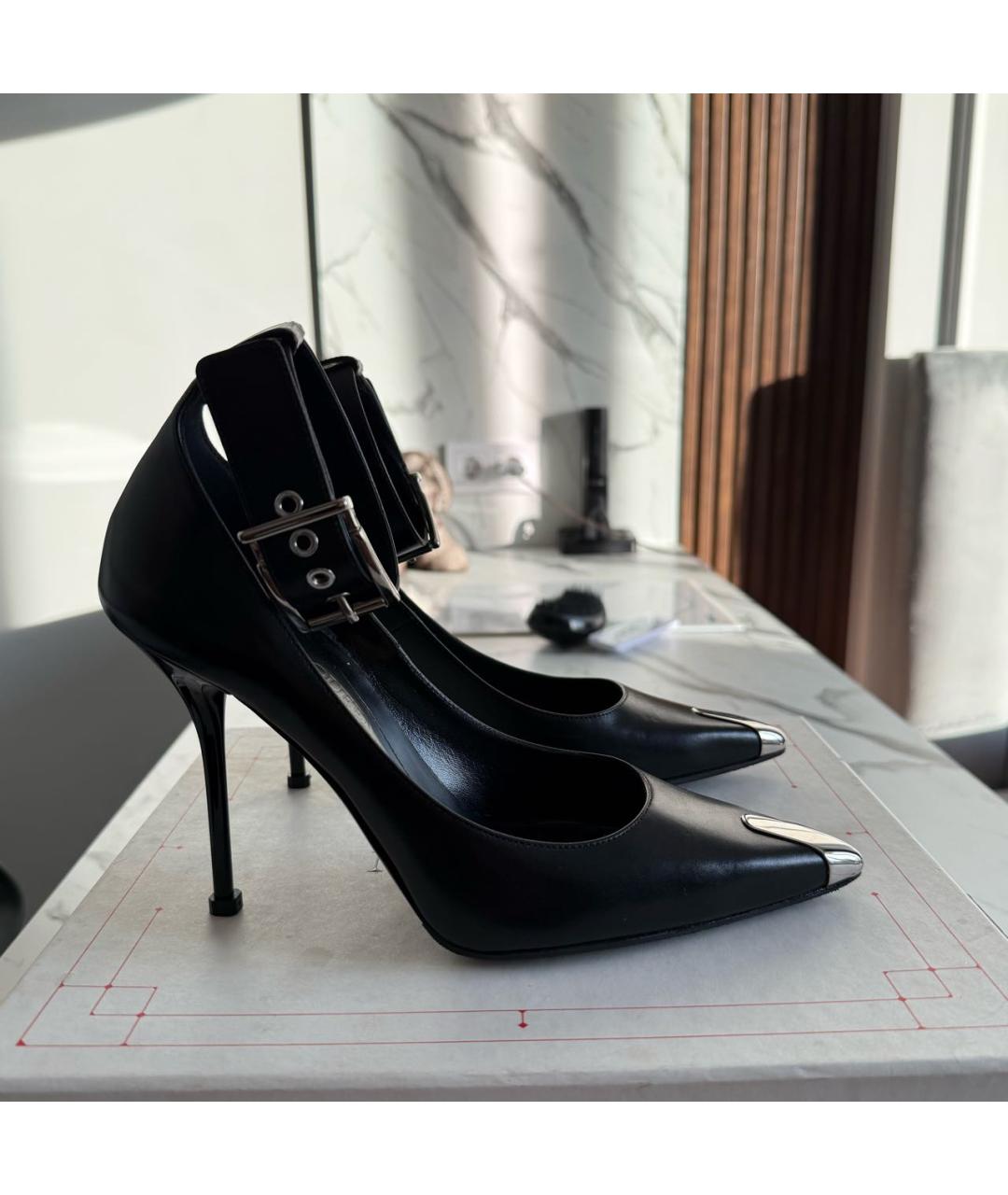 ALEXANDER MCQUEEN Черные кожаные туфли, фото 9