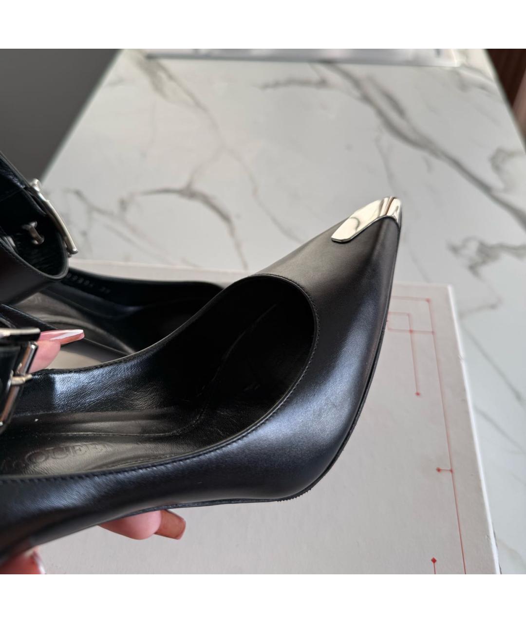 ALEXANDER MCQUEEN Черные кожаные туфли, фото 8