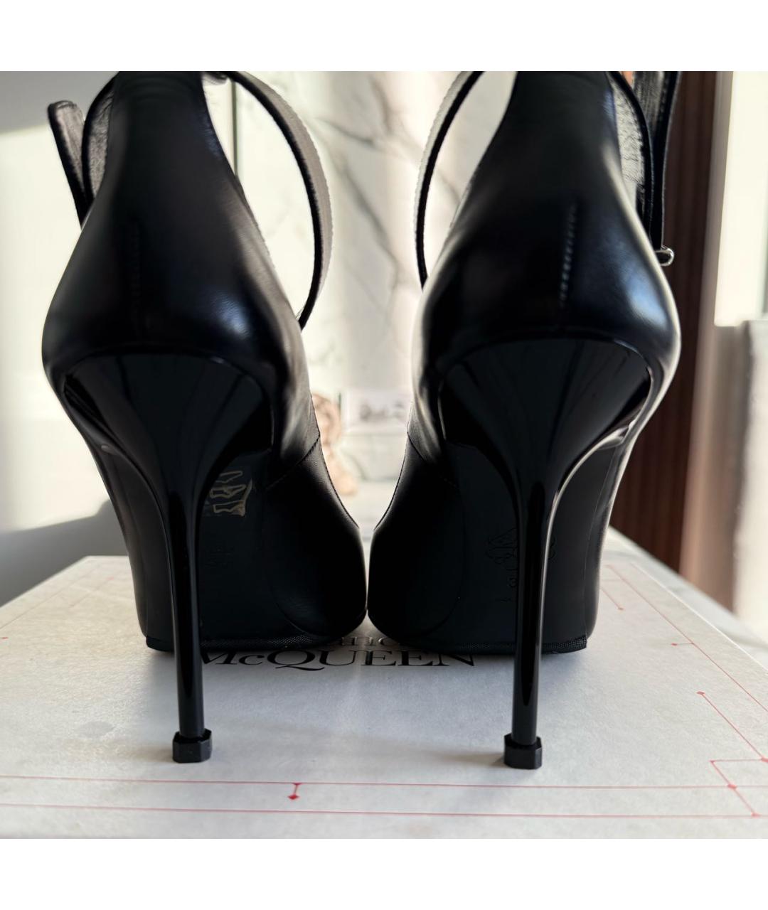 ALEXANDER MCQUEEN Черные кожаные туфли, фото 4