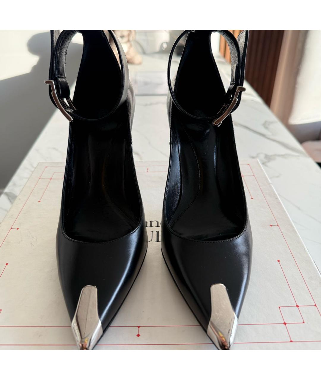 ALEXANDER MCQUEEN Черные кожаные туфли, фото 2