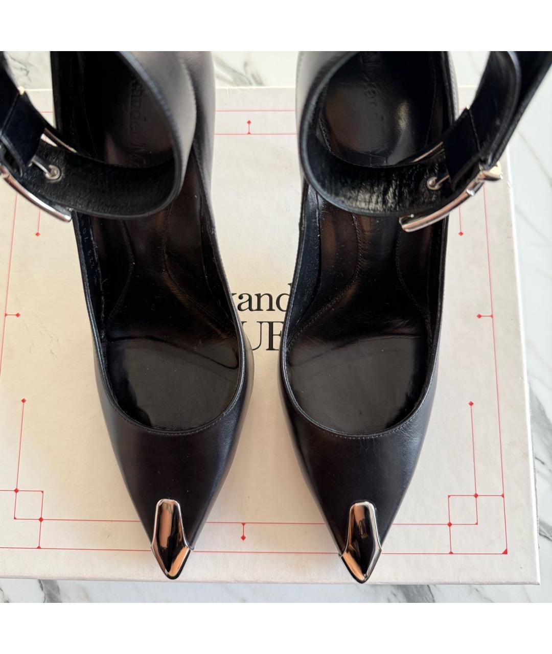 ALEXANDER MCQUEEN Черные кожаные туфли, фото 3