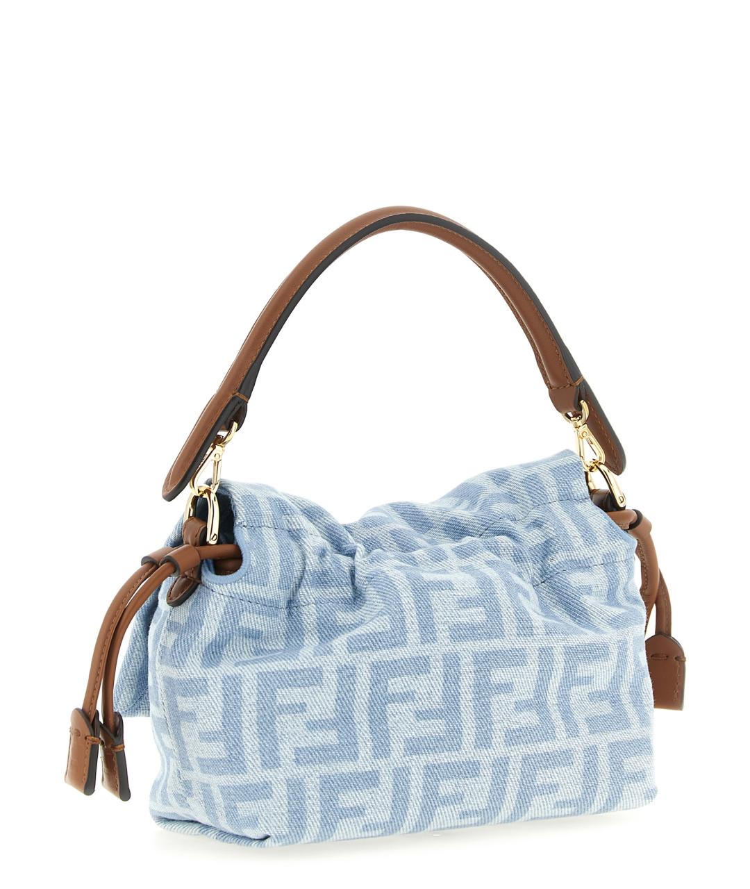 FENDI Голубая хлопковая сумка через плечо, фото 2