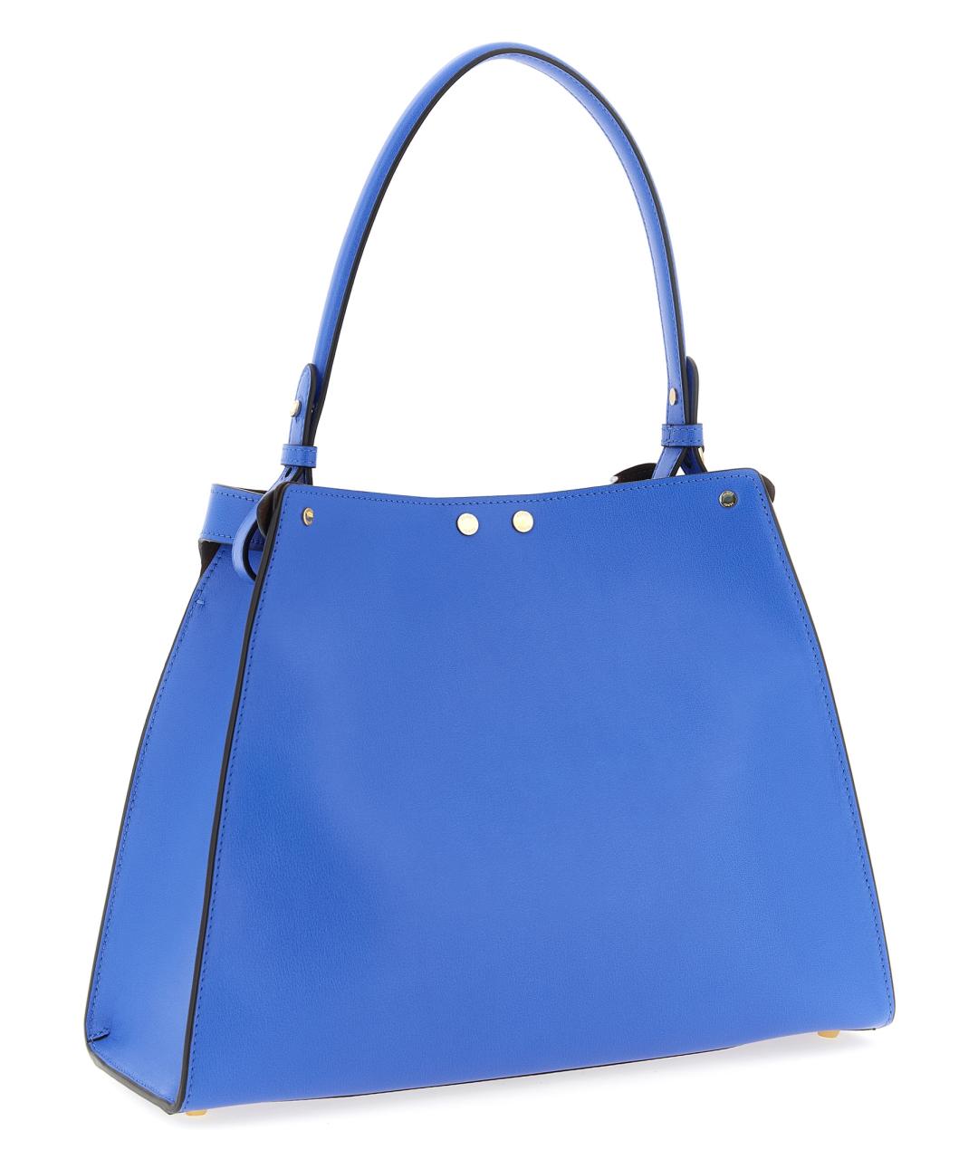 FENDI Синяя кожаная сумка с короткими ручками, фото 2