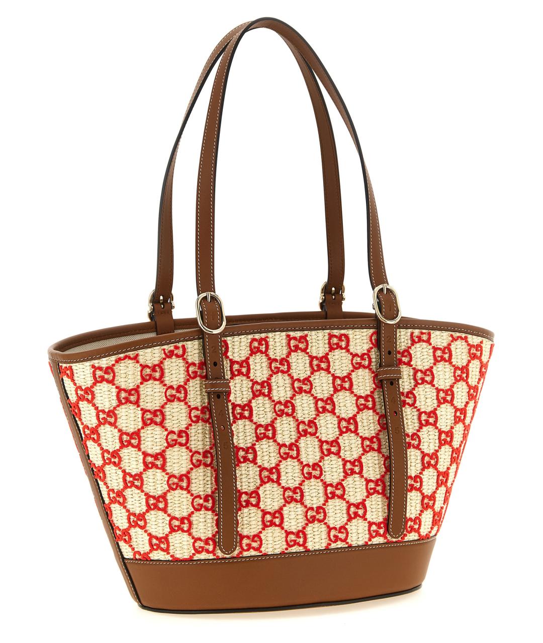 GUCCI Бежевая рафия сумка тоут, фото 2