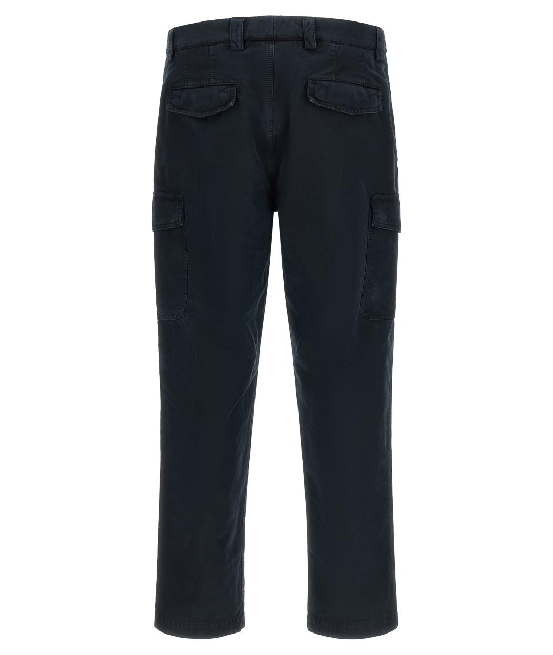 BRUNELLO CUCINELLI Синие хлопковые повседневные брюки, фото 2