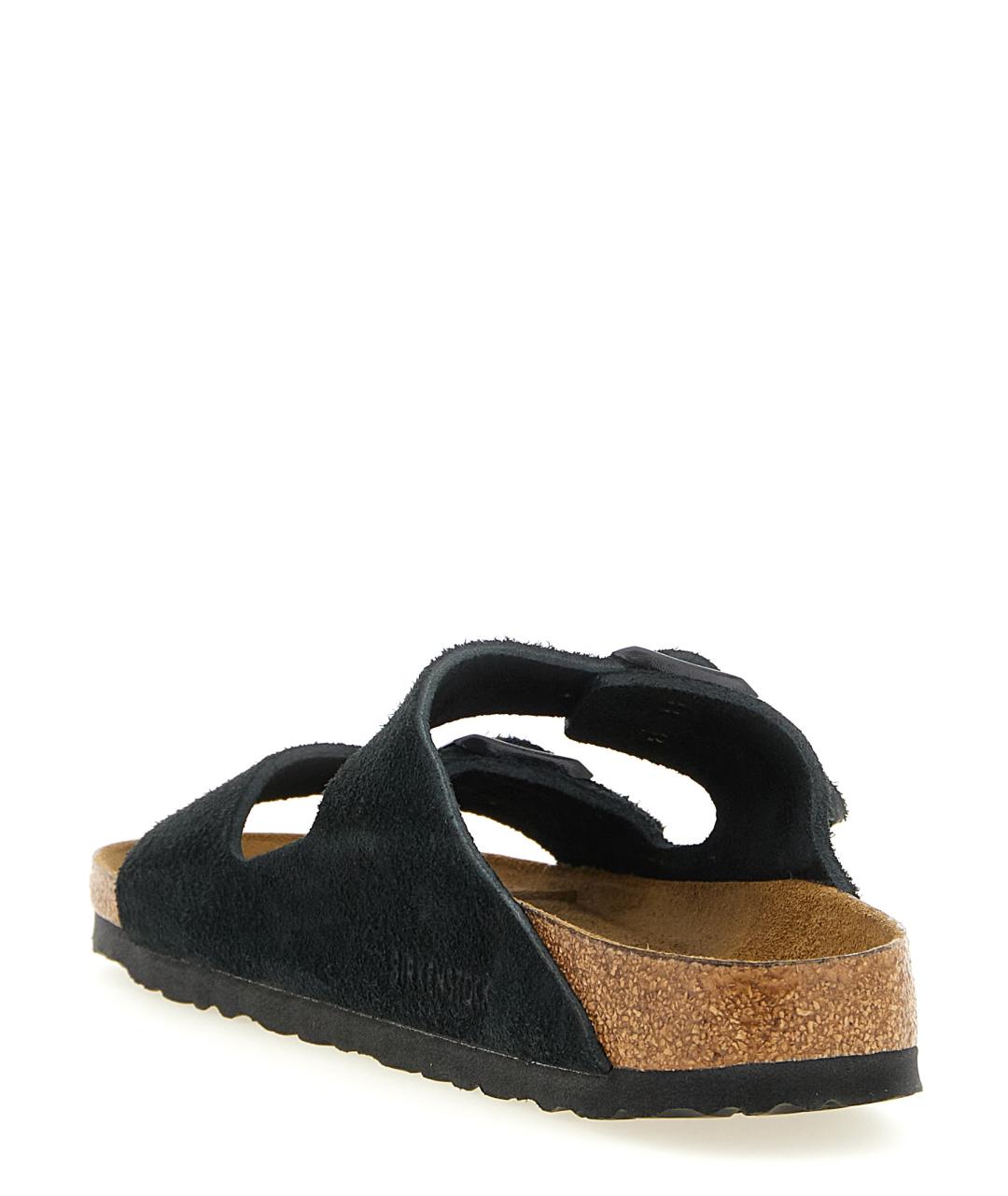 BIRKENSTOCK Черные кожаные шлепанцы, фото 3