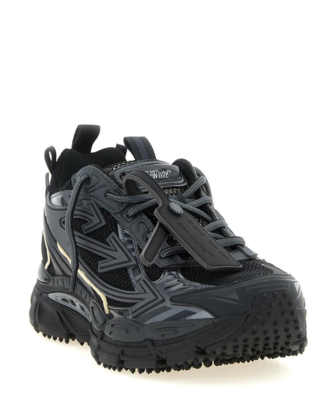 OFF-WHITE Черные текстильные низкие кроссовки / кеды, фото 3