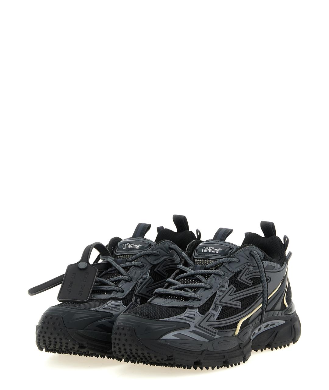 OFF-WHITE Черные текстильные низкие кроссовки / кеды, фото 2
