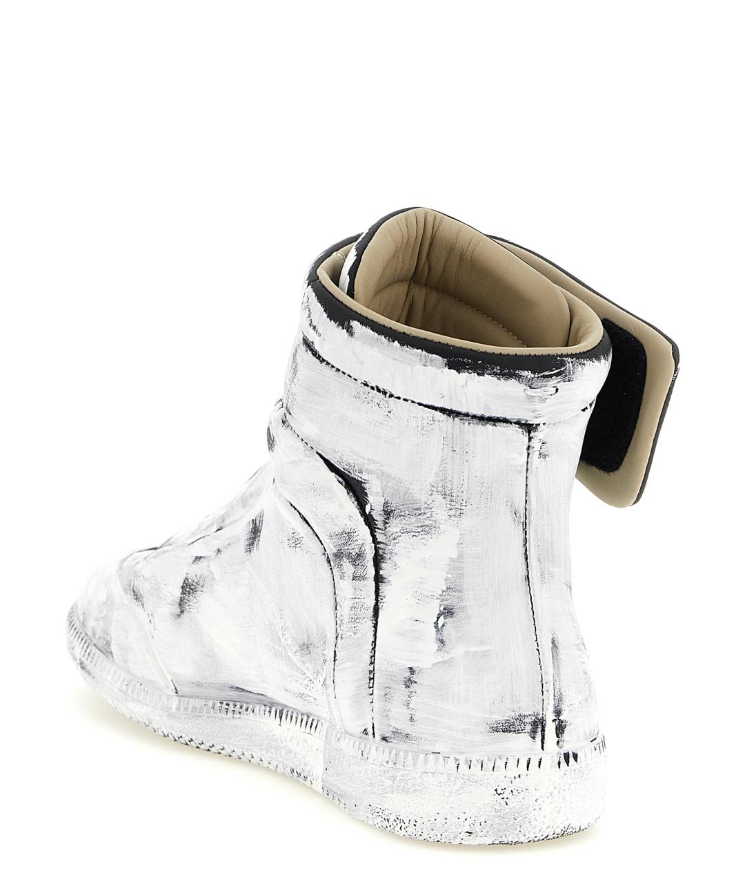 MAISON MARGIELA Белые кожаные высокие кроссовки / кеды, фото 3