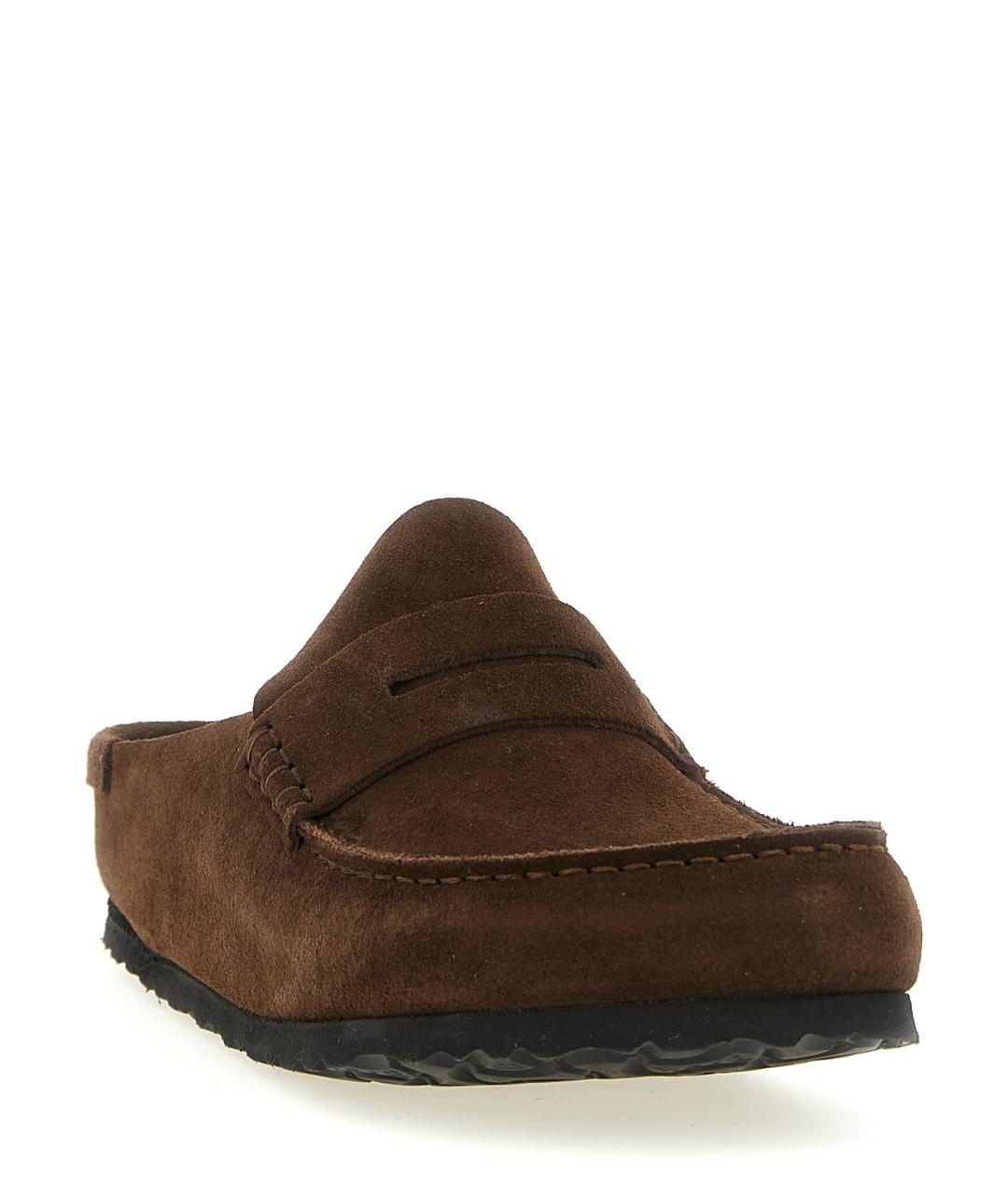 BIRKENSTOCK Коричневые замшевые шлепанцы, фото 2