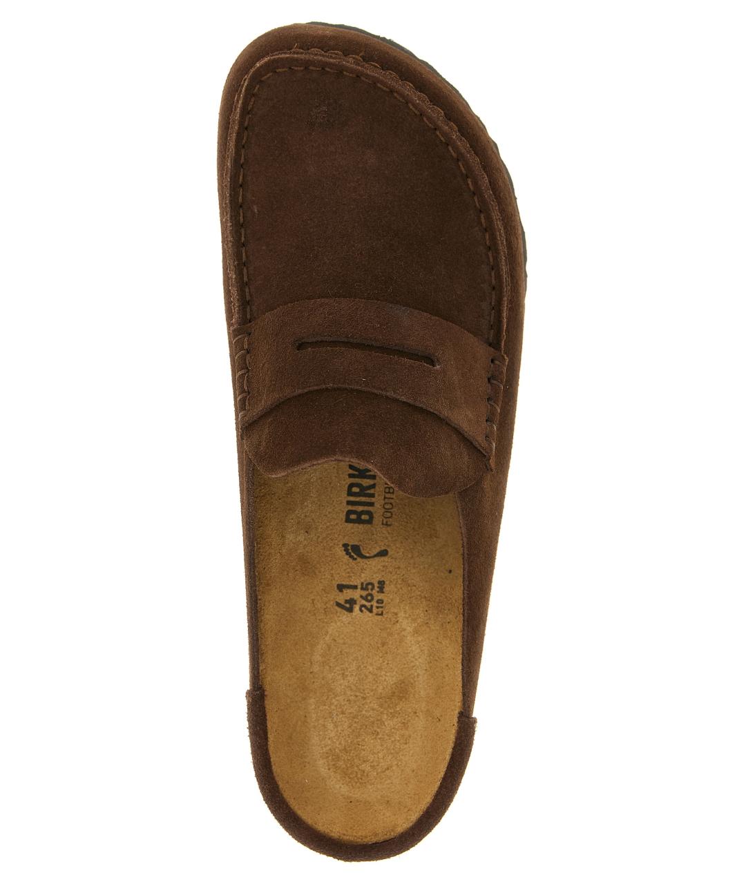 BIRKENSTOCK Коричневые замшевые шлепанцы, фото 4