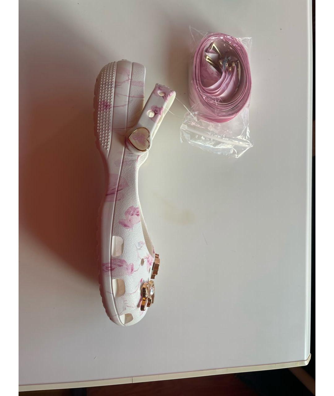 CROCS Белые резиновые сабо, фото 8