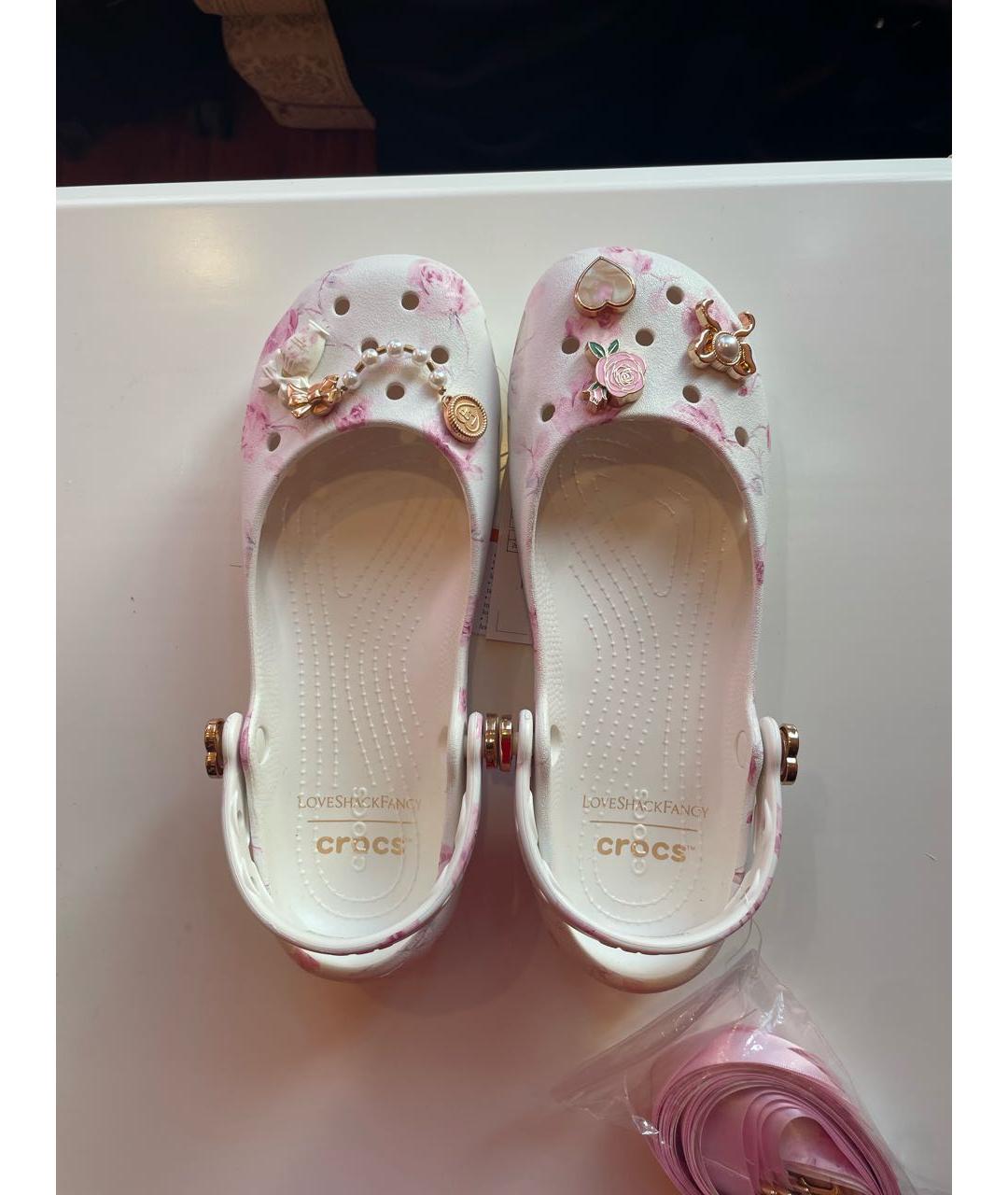 CROCS Белые резиновые сабо, фото 3