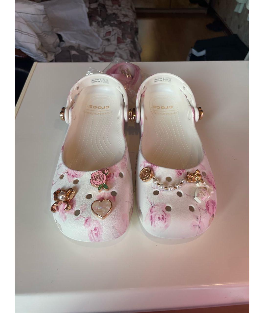 CROCS Белые резиновые сабо, фото 2