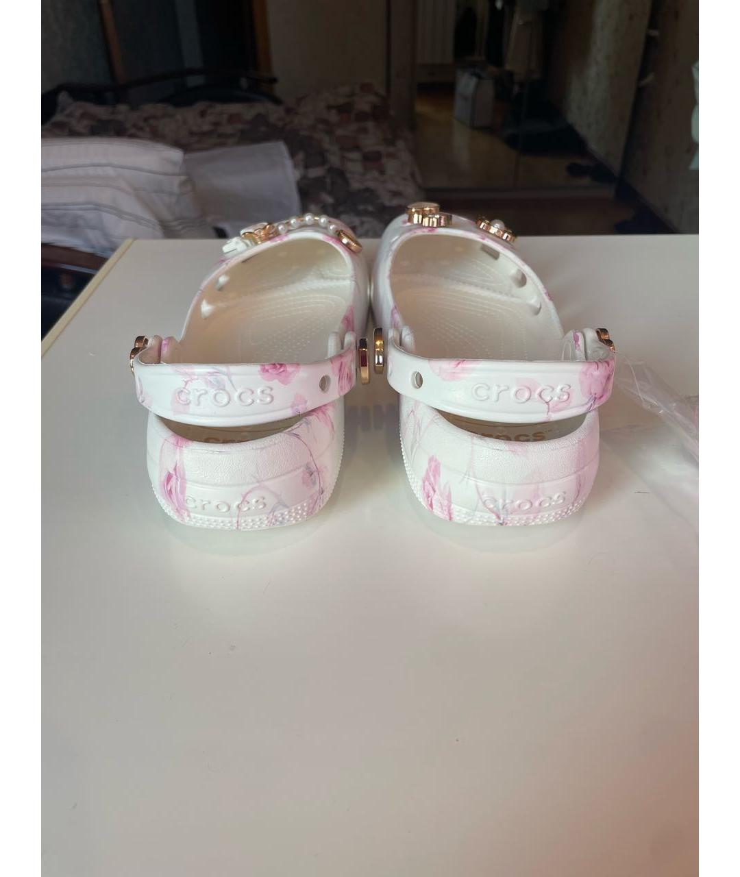 CROCS Белые резиновые сабо, фото 4