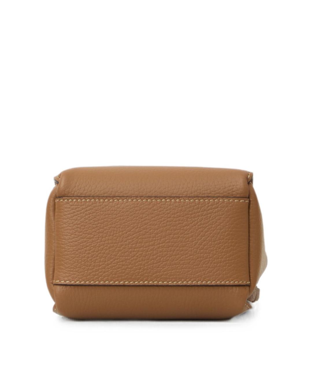 TOD'S Коричневая кожаная сумка с короткими ручками, фото 4