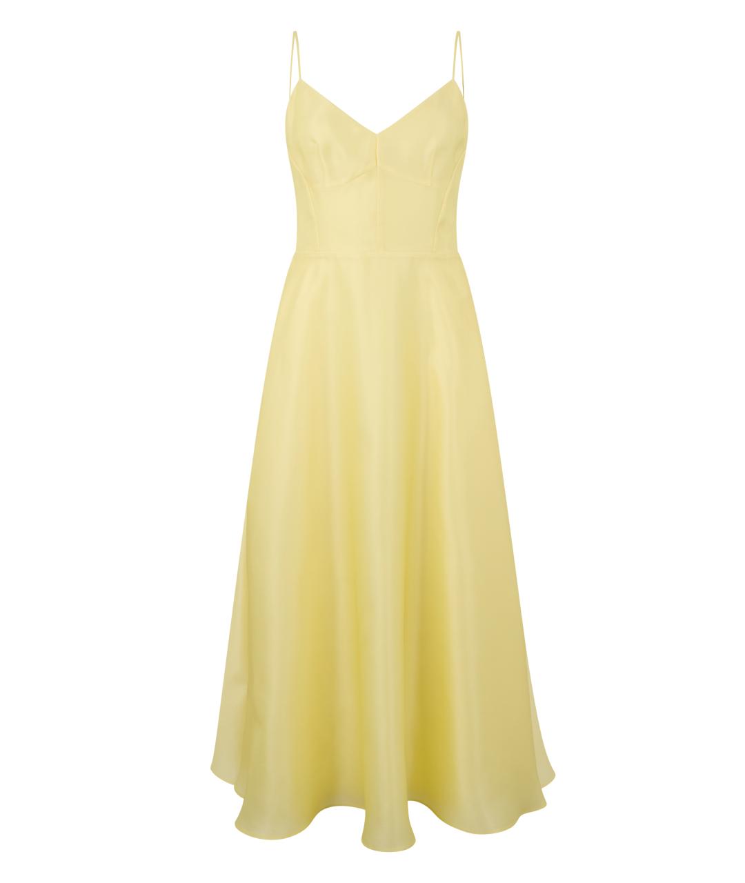 ALBERTA FERRETTI Желтое шелковое платье, фото 1